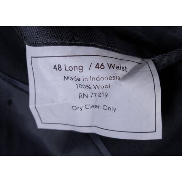 JOSEPH & FEISS mens Solid Gray Wool Blend sport coat suit jacket blazer 48L - Picture 11 of 13